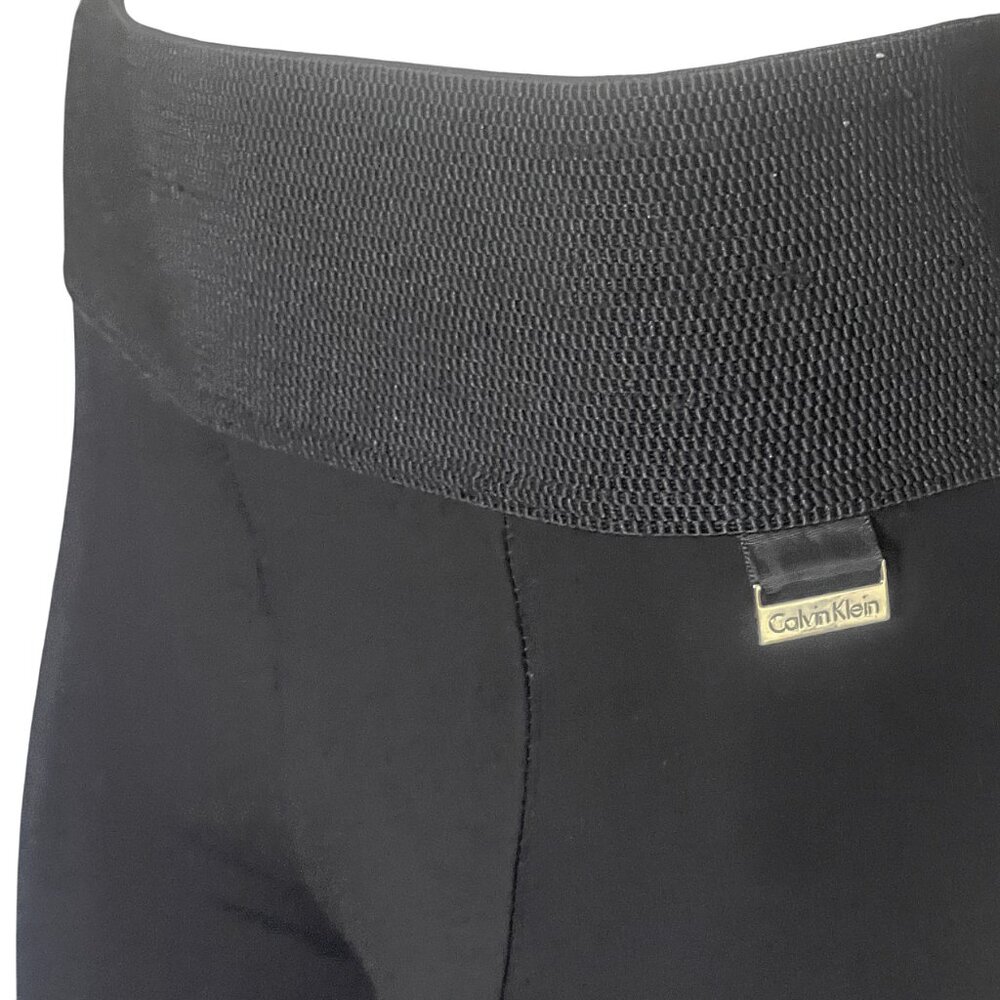 Calvin Klein Wide Elastic Waist Ponte Pull On Power Stretch Leggings Pants S - Picture 7 of 10